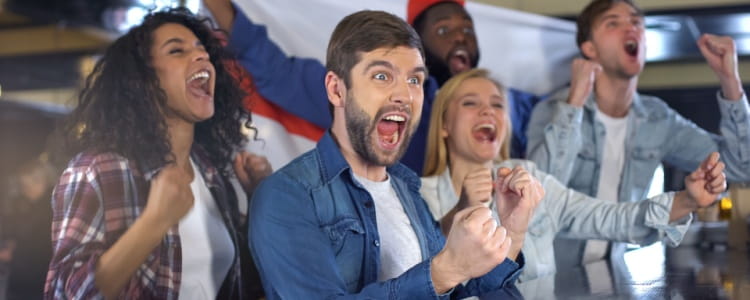 Fans Cheearing at sports stadium